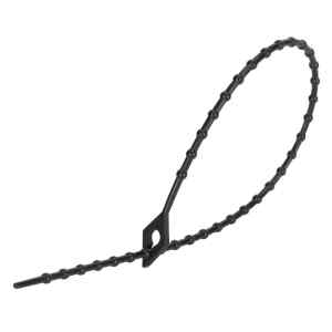 Tracon 160F-GY Gyöngyös nyitható kábelkötegelő,fekete 150×1,7mm,D=4-38mm,PA6.6