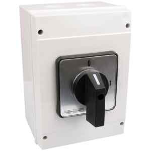 Tracon TK-129/3T65 Tokozott kézikapcsoló,BE-KI 400V,50Hz,125A,3P,30kW,88×88mm,90°,IP65