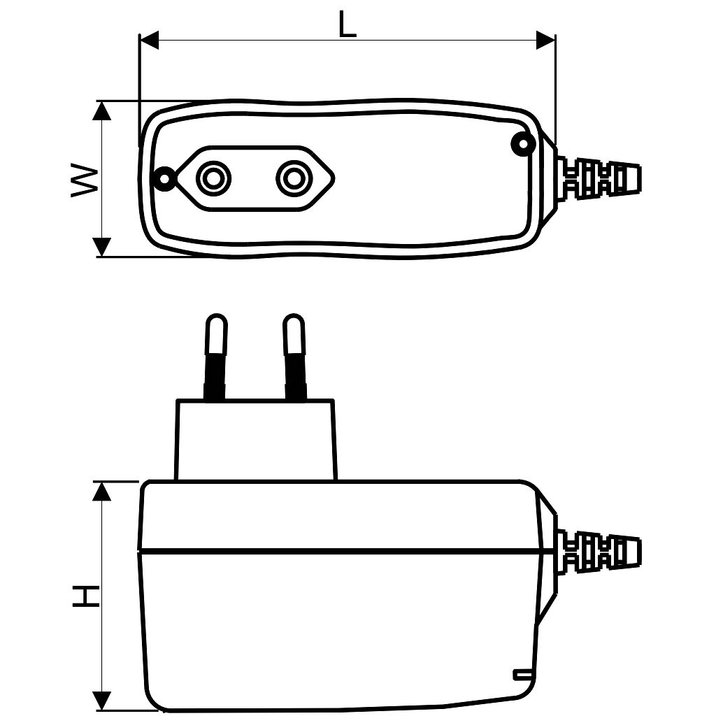 Tracon GST25E12-P1J Dugaszolható, műanyag házas tápegység 85-264 VAC / 12 VDC, 25 W, 0-2 A - Image 2