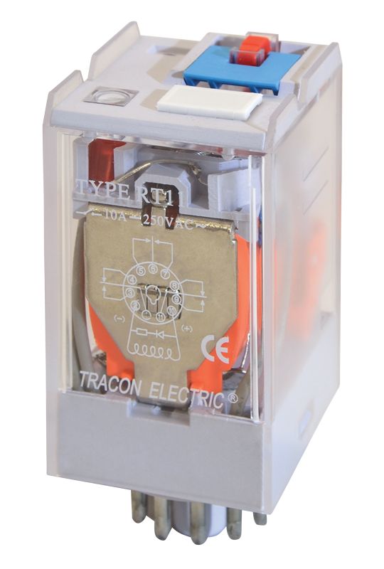 Tracon RT11-12AC Ipari teljesítmény relé 12V AC / 3×CO