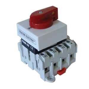 Tracon TSM-20/4 Sorolható lakatolható szakaszoló kapcsoló 400V,50Hz,20A,4P,5,5kW,55,5×55,5mm