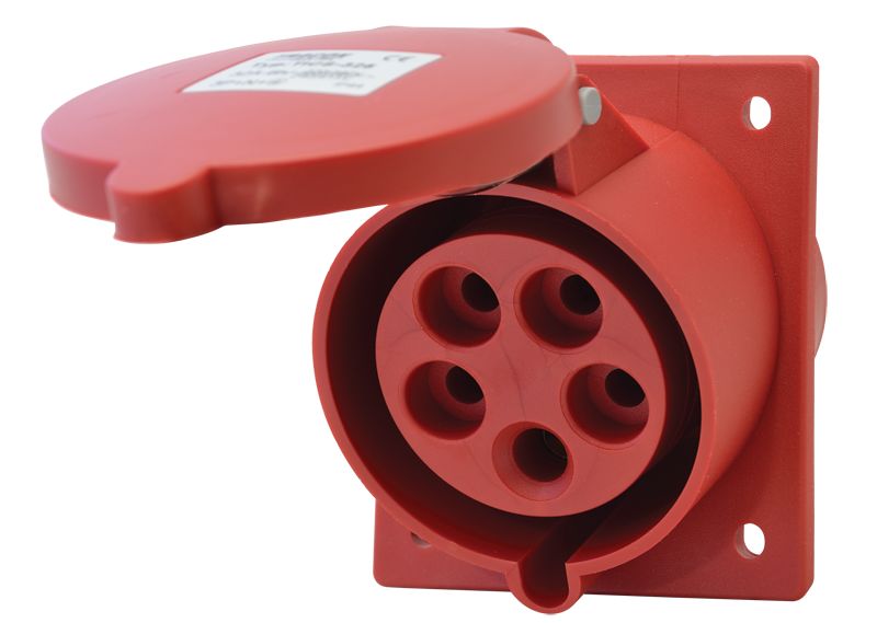 Tracon TICS-325 Beépíthető ferde ipari csatlakozóaljzat 32A,400V,3P+N+E,6h,IP44