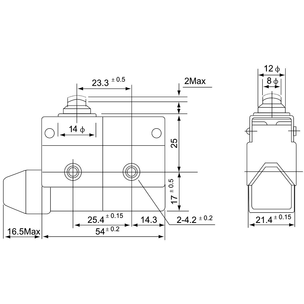 Tracon LS7100 Helyzetkapcsoló,ütközős 1xCO,2A/230V AC-15,0,3A/250V DC-13,IP40 - Image 2