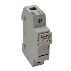 Tracon HBA-1P-32 Szakaszolókapcsoló-biztosító hengeres bizt.hoz,maszkolható 32A,10x38mm; Un=230V/400V