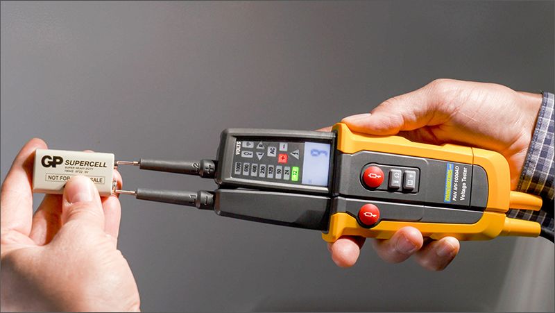 Tracon PANMV-1000AD 2 pólusú feszültségvizsgáló ésAVK teszter,LED LCD kijelző 12-1000V AC/DC,30mA FI‐Test - Image 3