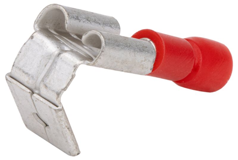 Tracon PCSE Szigetelt rátolható csatlakozó csap+hüvely,sárgaréz,piros 6,3×0,8mm,1,5mm²