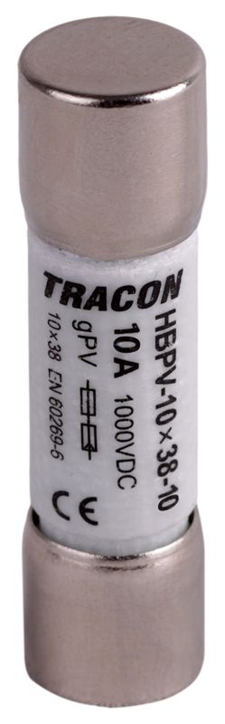Tracon HBPV-10X38-8 Hengeres biztosító PV gPV,8A,1000VDC,10kA,10x38