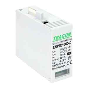 Tracon ESPD2-DC40-1000VO T2 DC típusú V túlfeszültség levezető,betét 1000V Ucpv: 1200V,In:20kA,Imax:40kA,Up:4kV,Var