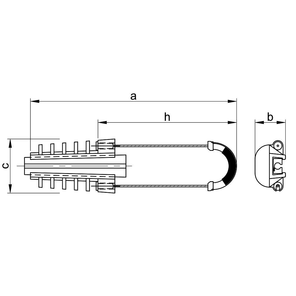 Tracon TSZK2-A Szigetelt légvezeték-feszítő 25-35mm²,2.5-4 kV - Image 2