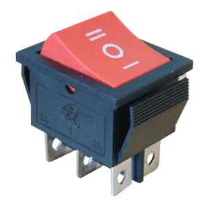 Tracon TES-52 Készülékkapcsoló,háromállású,piros,I-0-II felirattal 16A,250V AC