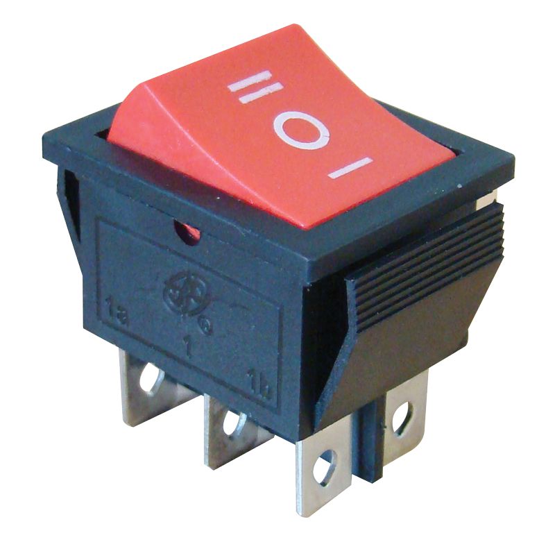 Tracon TES-52 Készülékkapcsoló,háromállású,piros,I-0-II felirattal 16A,250V AC