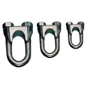 Tracon U03 Sodronyszorító bilincs,U profil,acél+temperált öntvény d=2-3mm,M4