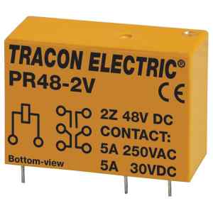 Tracon PR48-2V Print relé 48V DC / 2×CO