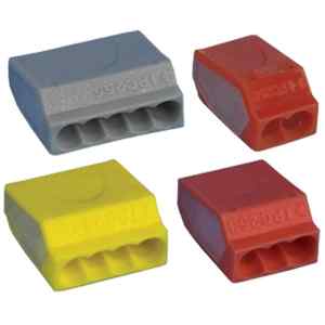 Tracon TRC254 Csavar nélküli vezetékösszekötő,sárga 4× 450VAC,max. 16A