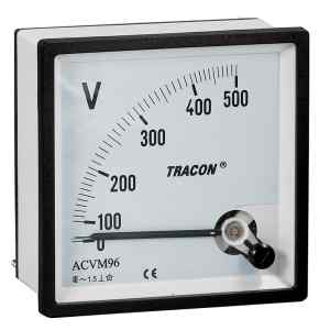 Tracon ACVM72-120 Analóg váltakozó áramú voltmérő 72×72mm,120V AC