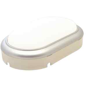 Tracon LHLMOS15NW Műanyag házas LED hajólámpa ezüst kerettel,ovális 230 V,50 Hz,15 W,4000 K,1050 lm,IP54,ABS+PC,EEI=G