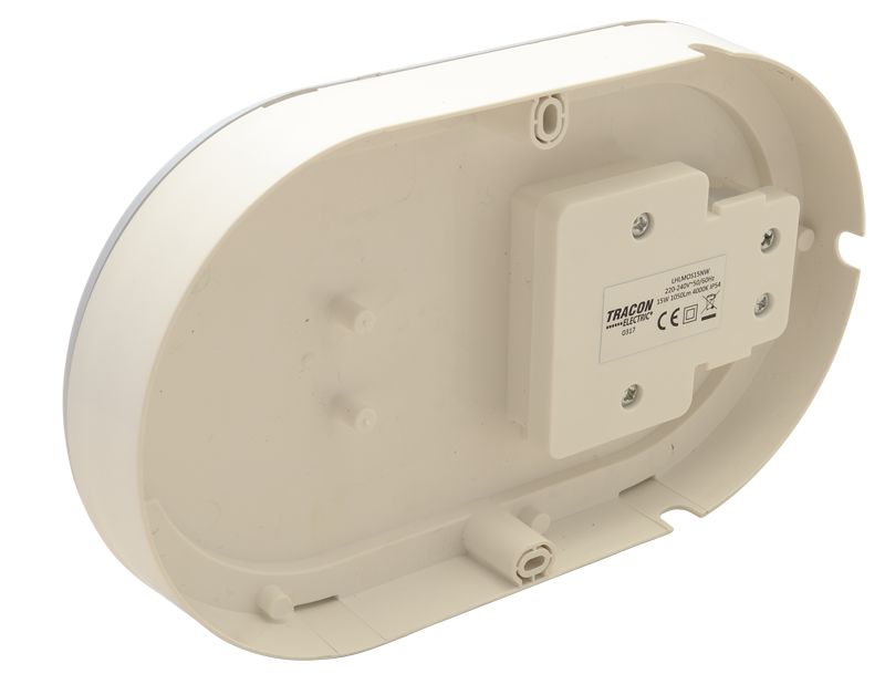 Tracon LHLMOS15NW Műanyag házas LED hajólámpa ezüst kerettel,ovális 230 V,50 Hz,15 W,4000 K,1050 lm,IP54,ABS+PC,EEI=G - Image 4