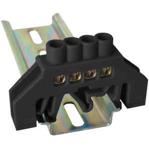 Tracon NPE-BK6-4 Szigetelt földelősín,fekete 230/400VAC,63A,6×9mm,4P,IP20