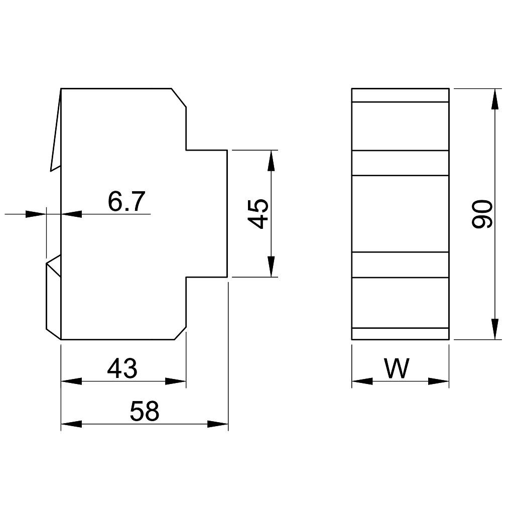 Tracon TTV1+2-80-3P AC/DC túlfeszültség levezető,1+2-es típus,egybeépített 230/400 V,50 Hz,8 kA 40/80 kA,3P - Image 2