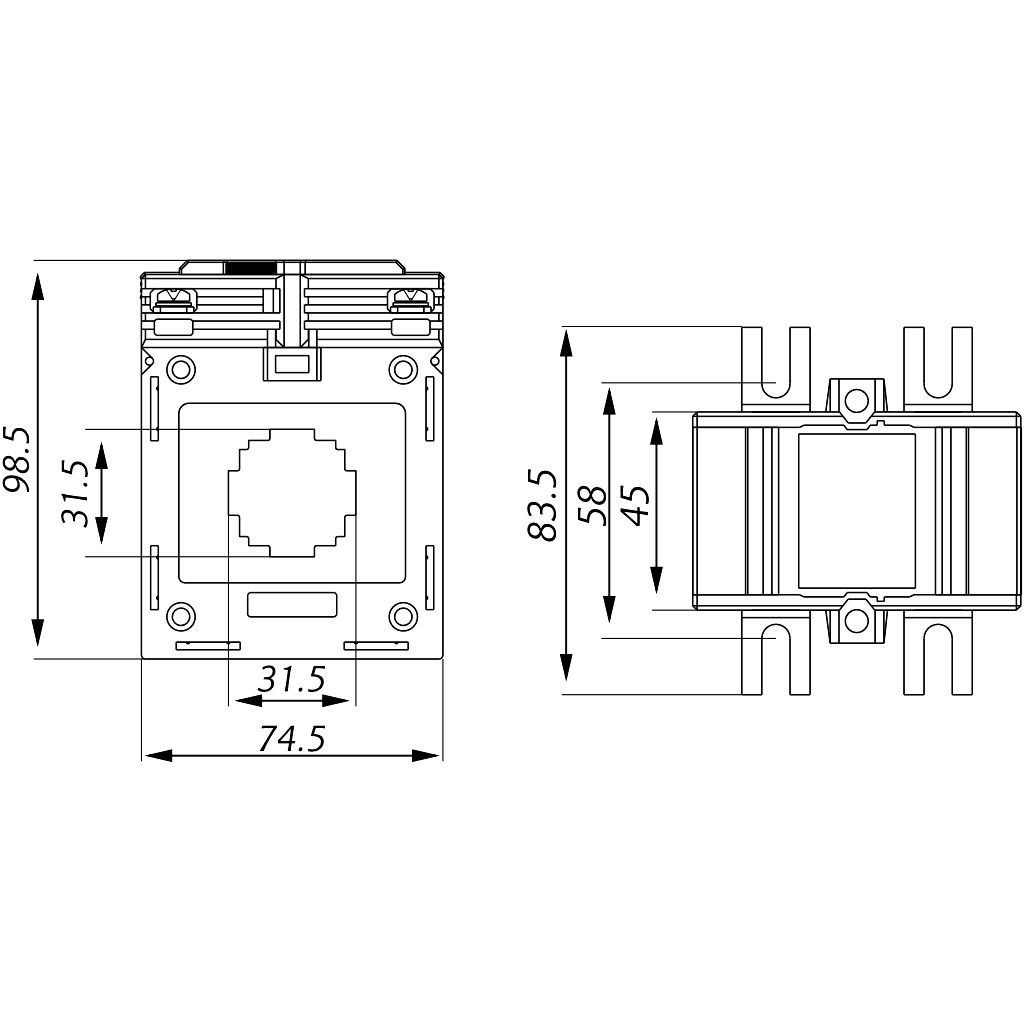 Tracon AV3060SH Sínre fűzhető áramváltó,30-as sínre 60A/5A,1,5VA,Po:0,5 - Image 2