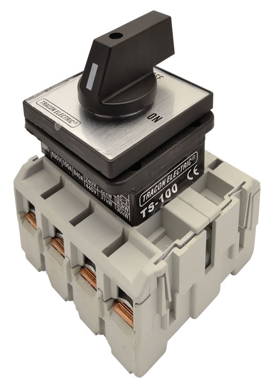 Tracon TS-10/4 Szakaszoló kapcsoló 400V,50Hz,100A,4P,30kW,88×88mm - Image 4