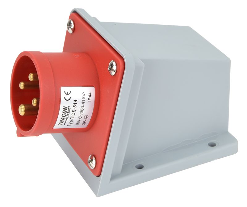Tracon TICS-514 Felületre szerelhető ipari csatlakozó dugó 16A,400V,3P+E,6h,IP44