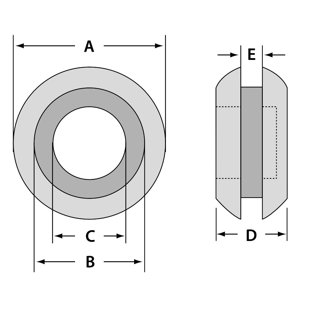 Tracon BV1006 Kábelbevezető,nyitott,gumi B=10mm,C=6,4mm - Image 2