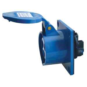 Tracon TICS-413 Beépíthető egyenes ipari csatlakozóaljzat 16A,250V,2P+E,6h,IP44