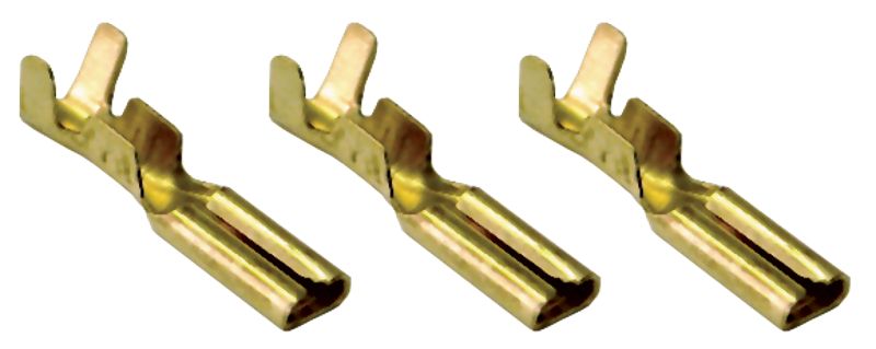 Tracon CSH3 Szigeteletlen rátolható csatlakozó hüvely,sárgaréz 2,8×0,5mm,0,5-1mm²