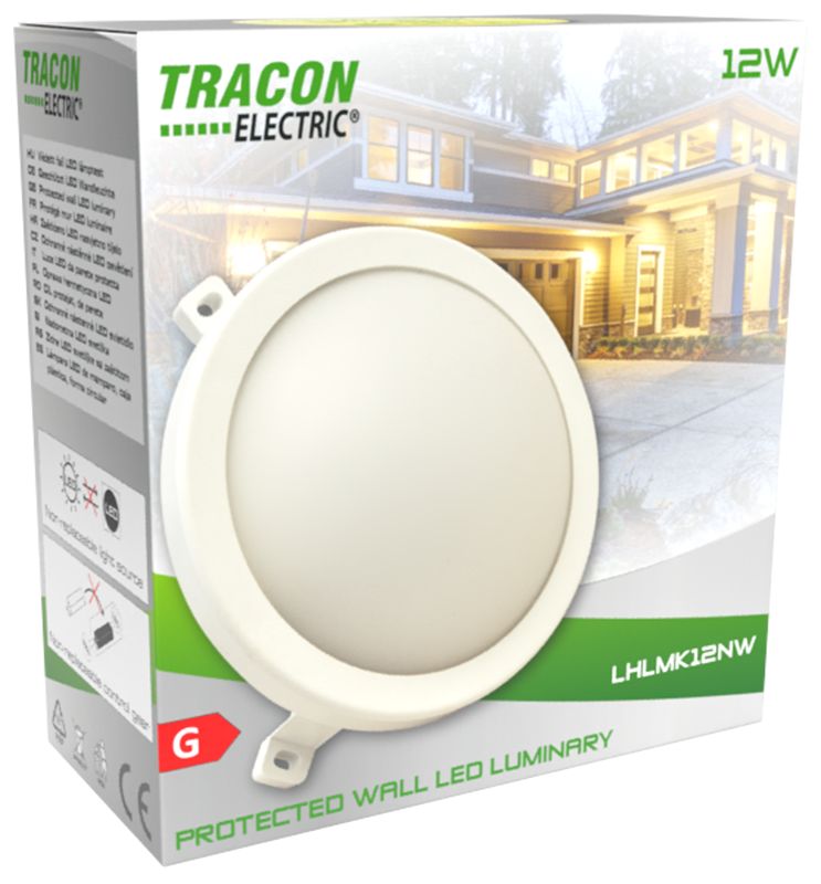 Tracon LHLMK12NW Műanyag házas LED hajólámpa,kerek forma 230 V,50 Hz,12 W,840 lm,4000 K,IP54,EEI=G - Image 5
