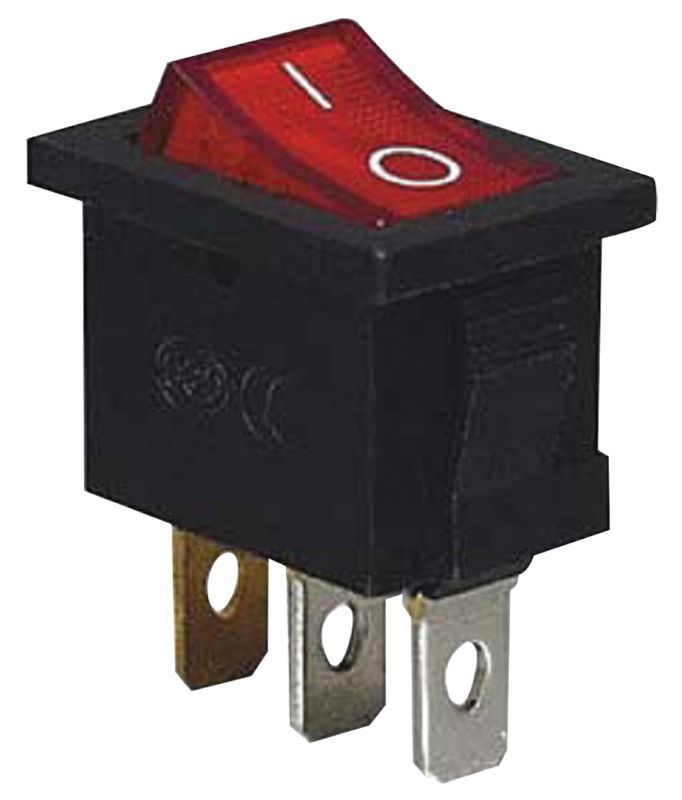Tracon TES-33 Készülékkapcsoló,BE-KI,piros-világító 16A,250V AC