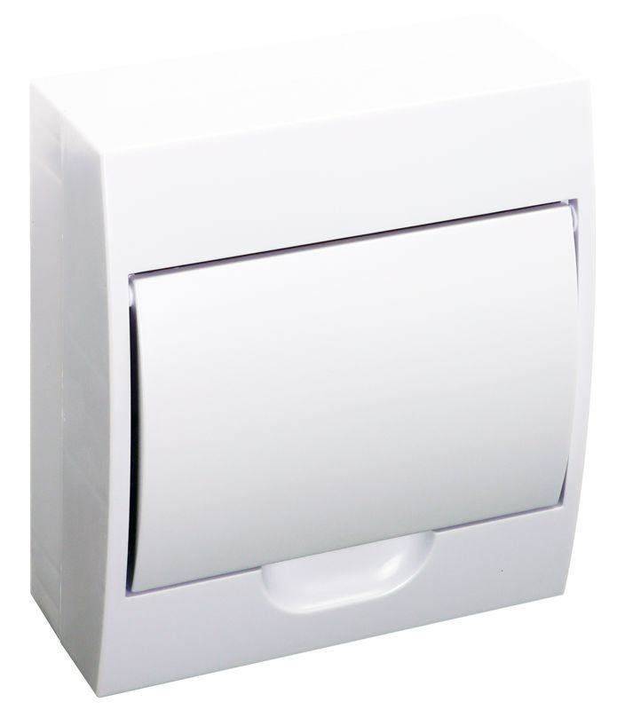 Tracon EDFKN-8/1 Falon kívüli elosztódoboz,fehér ajtóval,N/PE sínnel 1×8 modul,IP40