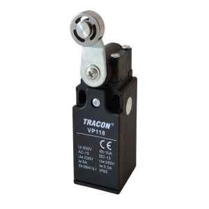 Tracon VP118 Helyzetkapcsoló,lengőkar-görgő 1xNO+1xNC,6A/230V AC-15,0,3A/250V DC-13,28mm,IP65