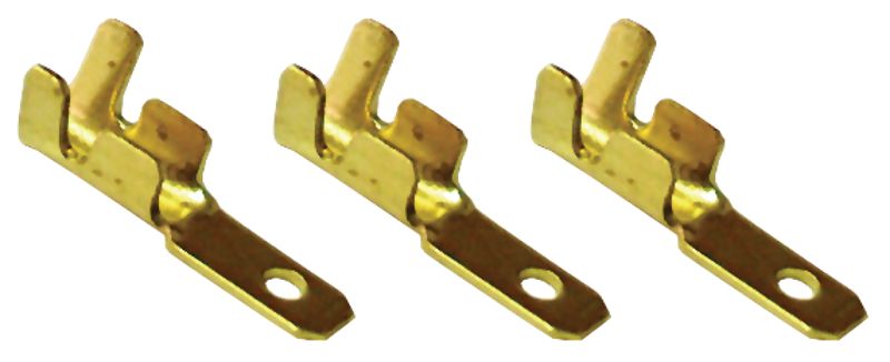 Tracon CS3 Szigeteletlen rátolható csatlakozó csap,sárgaréz 2,8×0,5mm,0,5-1mm²