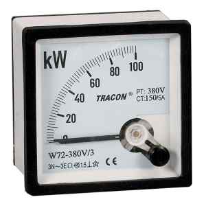 Tracon W96-400V/4 Hatásos teljesítménymérő,3 fázisú,4 vezetékes 96×96mm,400V AC