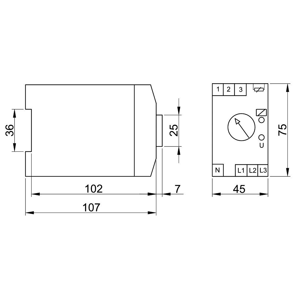 Tracon TFKV-02 Védőrelé,feszültségfigyelő 3 vezetékes rendszerhez 3×400V AC xUn fix,5A/250V AC - Image 2