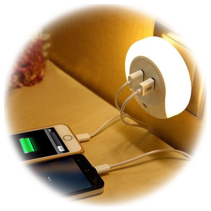 Tracon NLUSB Éjszakai fény érzékelővel 230VAC,50Hz,0,4W,8lm,CDS,2xUSB - Image 2