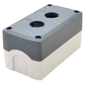 Tracon NYGD-2GR Összeállított tokozat nyomógombokhoz,szürke,2-es d=22,5,IP65,2×PG-13,5