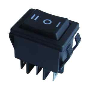Tracon TES-52-2 Készülékkapcsoló,váltó,fekete,nyomókapcs.,I-0-II felirat 16A,250V AC