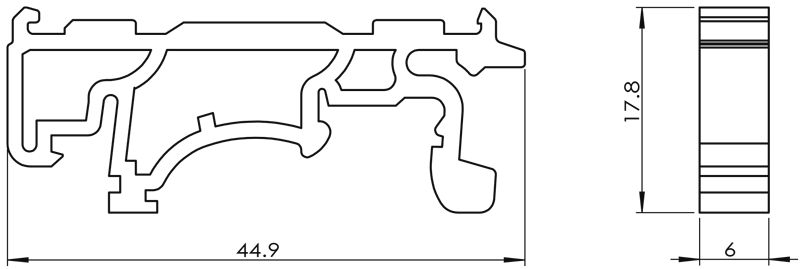 Tracon OVOTT-A1 Adapter nyitható vezetékösszekötőhöz,sínre szerelhető PC - Image 2