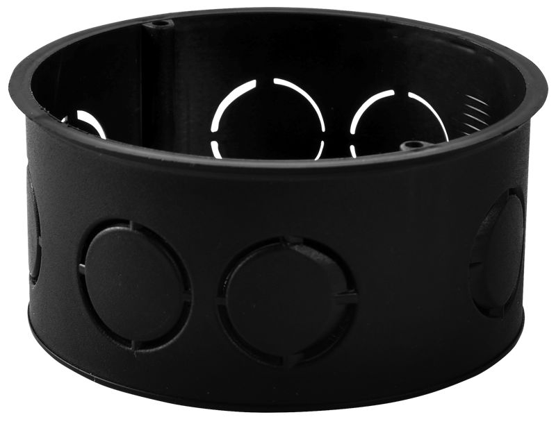 Tracon D80 Perforált kötődoboz süllyesztett,sima,fekete 80×45mm
