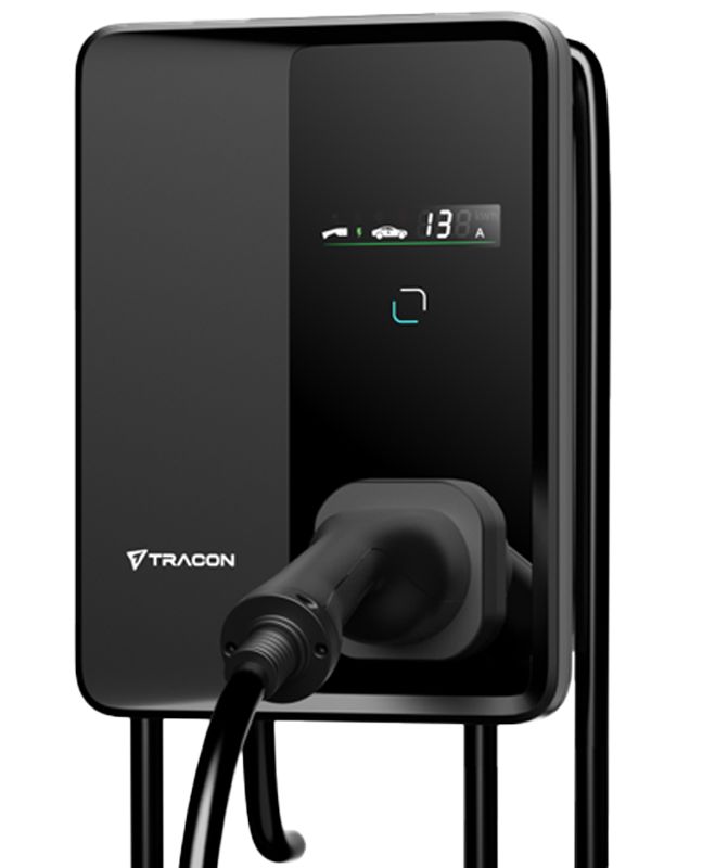 Tracon TECS303P E-AUTÓ TÖLTŐÁLLOMÁS 22kW Type2Csatlakozó dugóval 3×32A/400V,22kW,5x6mm²,5m,TYPE2