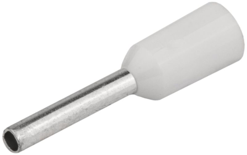 Tracon E060 Szigetelt érvéghüvely,ónozott elektrolitréz,fehér 0,75mm²,L=16,4mm