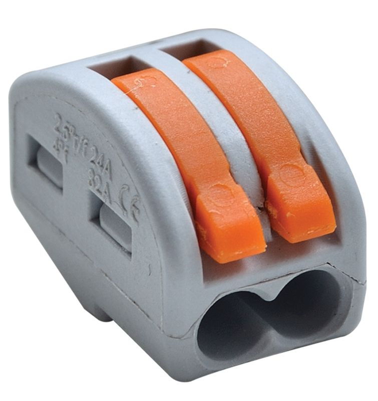 Tracon OVO2,5-2 Csavar nélküli vezetékösszekötő, nyitható 0,75-4mm2, 32A, 400VAC 2P