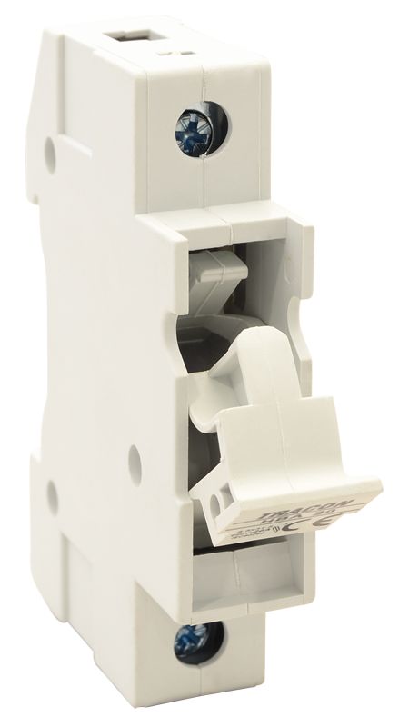 Tracon HBA-1P-20 Szakaszolókapcsoló-biztosító hengeres bizt.hoz,maszkolható 20A,8x32mm; Un=230V/400V - Image 3