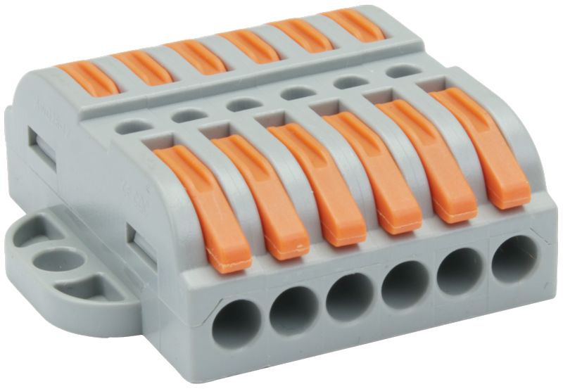 Tracon OVOFT66 Csavar nélküli vezetékösszekötő,toldó,nyitható 0,5-4mm²,32A,400VAC 6P