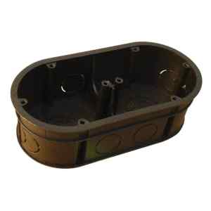 Tracon D70D Perforált szerelvénydoboz süllyesztett,dupla,fekete 70×140×70×44mm