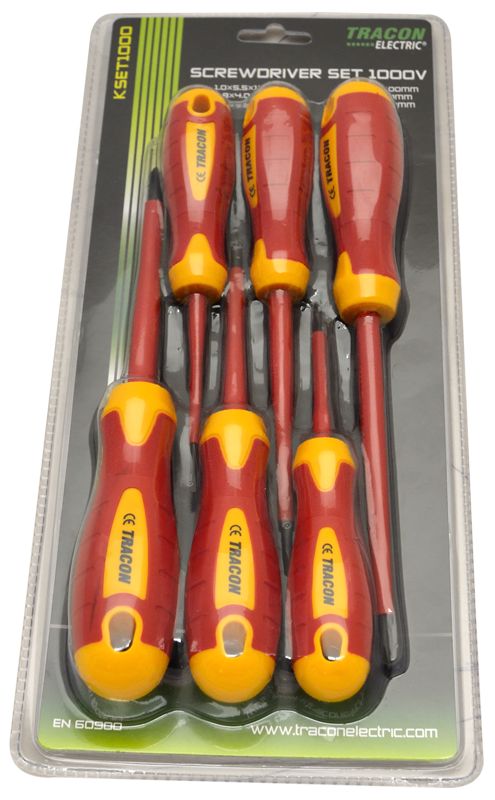 Tracon KSET1000 1000 V-ra szigetelt csavarhúzó szett 1000 V; 1×5,5×125mm; 0,8×4×100mm; 0,4×2,5×75mm - Image 2