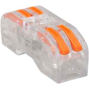 Tracon OVOTT22 Csavar nélküli vezetékösszekötő,toldó,nyitható,átlátszó 0,5-4mm²,32A,400VAC 2P