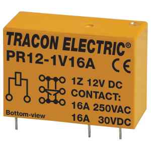 Tracon PR12-1V16A Print relé 12V DC / 1×CO